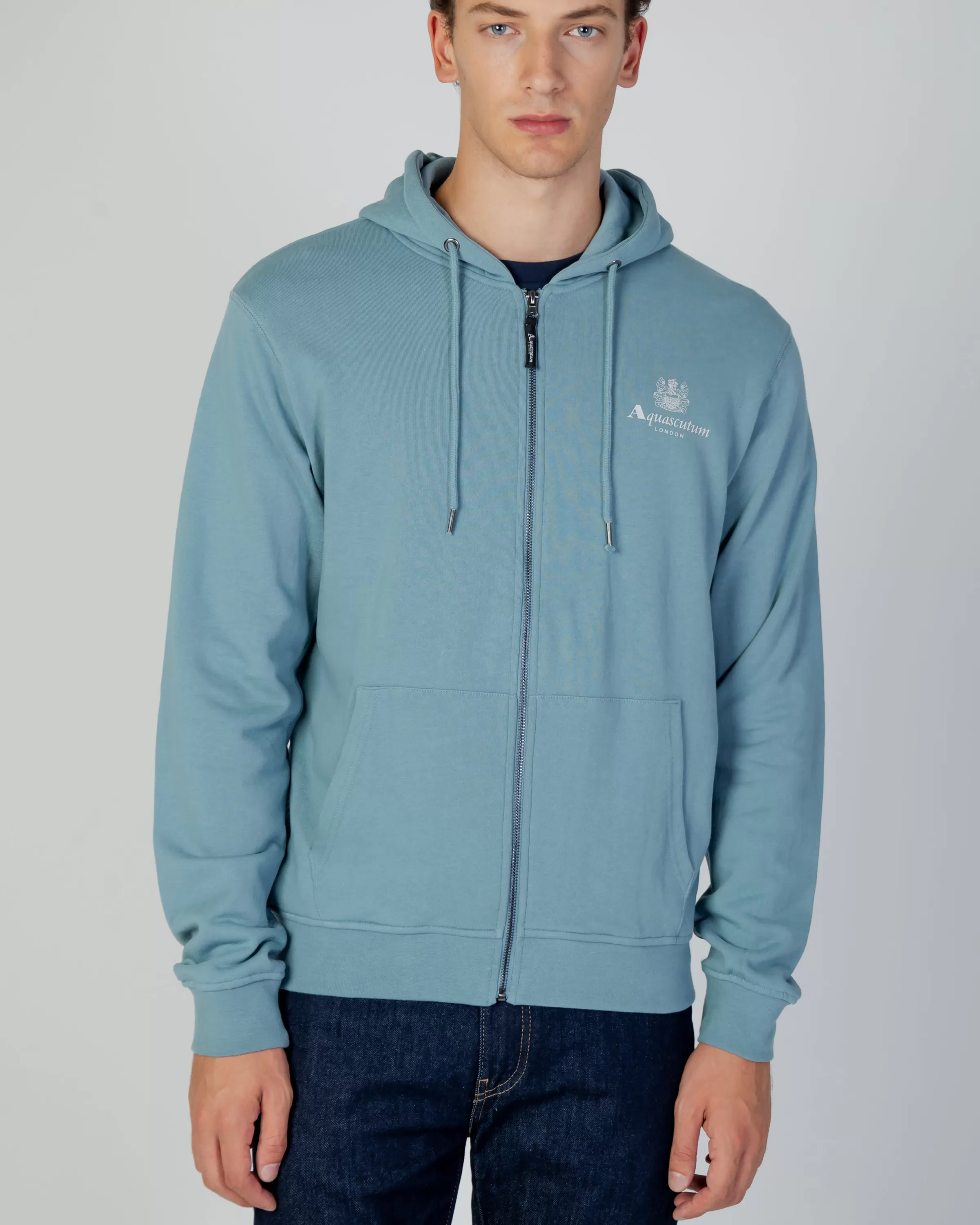 Uomo Aquascutum Active Active Small Logo Full Zip Hoodie Fleece