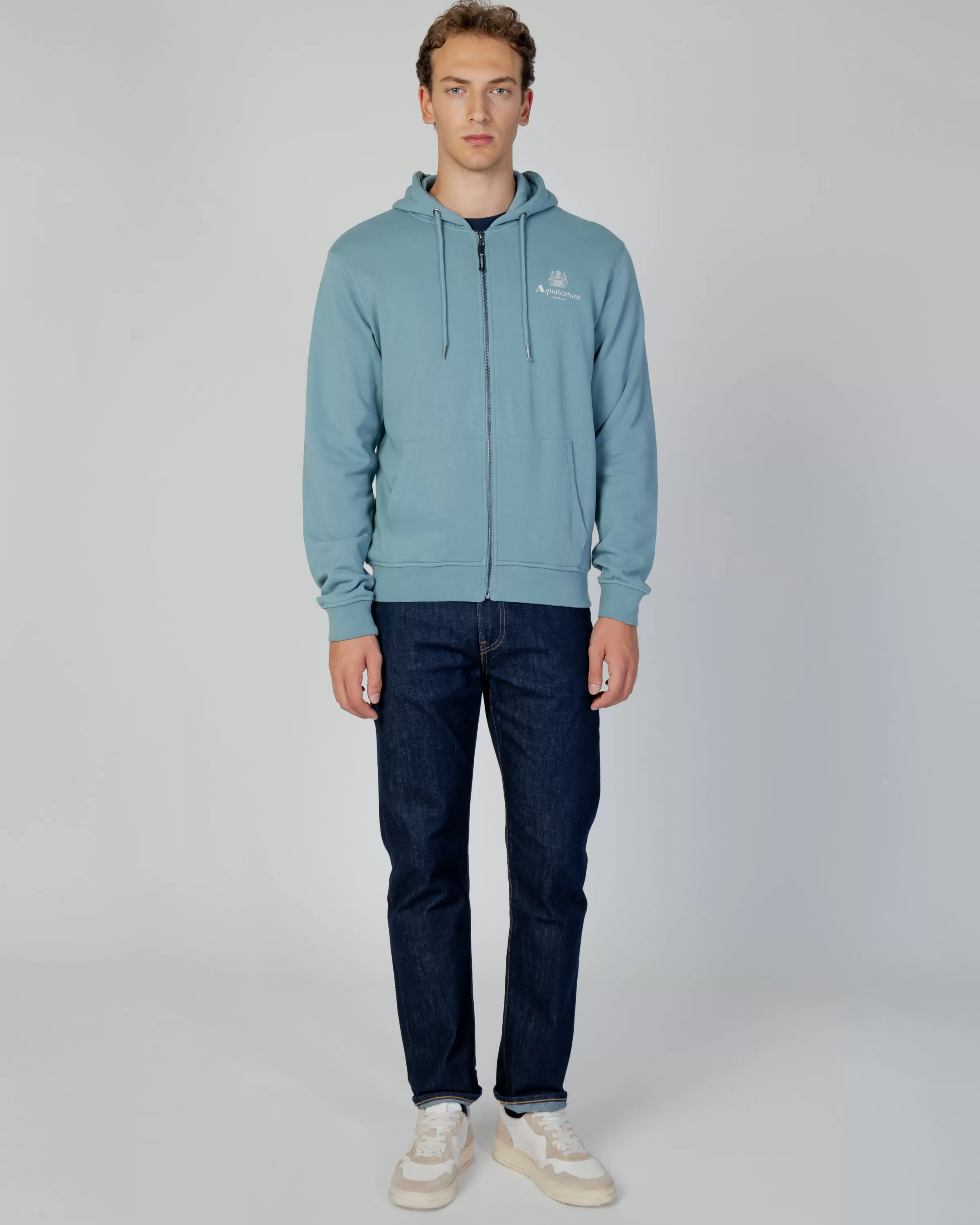 Uomo Aquascutum Active Active Small Logo Full Zip Hoodie Fleece